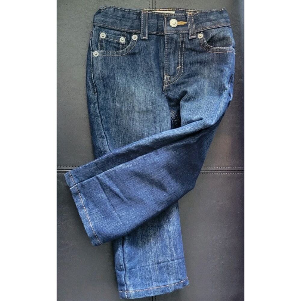 Levi’s 514 Straight Leg Jeans Dark Wash Denim Sz 2T Adjustable Waist EUC
